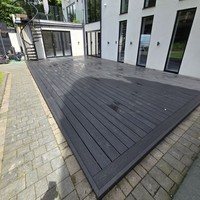 Papan Lantai Komposit Kayu WPC Warna Hitam Tahan Air untuk Eksterior