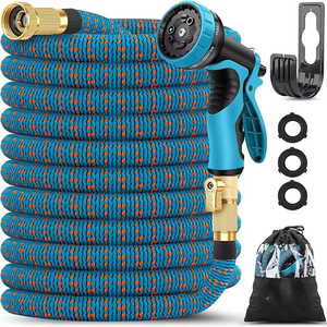 Flexible Adjustable <b>Rubber</b> with Multi Function Nozzle Portable <b>Spraying</b> Watering Hoses - Product Image 2