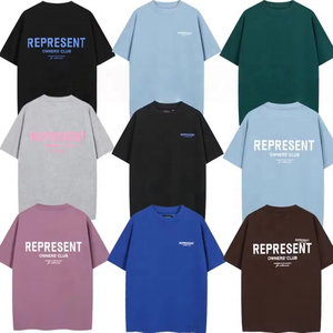 Camiseta de algodón de manga corta holgada para hombre y pareja, estilo americano, de <span class=keywords><strong>marca</strong></span> de nicho, con slogan clásico y letras, de moda urbana transfronteriza. - Product Image 1