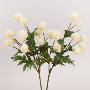 Fleurs artificielles en forme de cône épineux, en plastique blanc, haute simulation, accessoires de décoration pour mariage et maison - Product Image 1