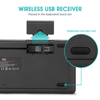 Mini Teclado Inalámbrico 2.4G con Mouse y Panel Táctil Integrado, Apto para Computadora, PC/Tablet/Htpc/IPTV/Smart TV