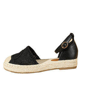 Alpargatas Cómodas de Microfibra con Diseño a Cuadros, Estilo Moderno con Tira al Tobillo y Malla Hueca en el Medio, Otoño 2024 - Product Image 2