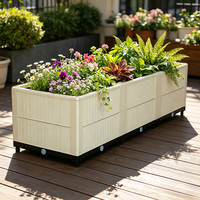 Jardinière carrée modulaire en plastique PP grande capacité, design Japandi, résistante aux UV, installation facile