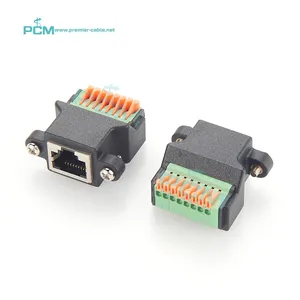 Industrial Standard RJ45 to 8 Pole Terminal Block Panel Mounted Adapter PCM-0588