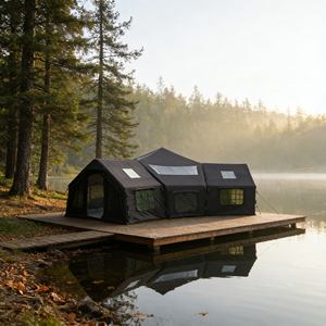 Tente tunnel spacieuse et imperméable automatique pour les besoins de camping en famille et en groupe - Product Image 1