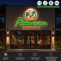 Enseigne personnalisée en lettres 3D rétroéclairées en métal pour extérieur, enseigne en acier inoxydable pour logo de pizzeria