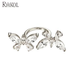 RAKOL RP2158 CZ Butterfly 2021 Real Gold Plated <b>Adjustable</b> <b>Ring</b> Jewelry - Product Image 3