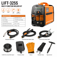 Machine à souder 3-en-1 MIG MMA TIG ARC 325A, double tension 110V/220V, sans gaz, à fil fourré, avec écran LCD intelligent et technologie Inverter