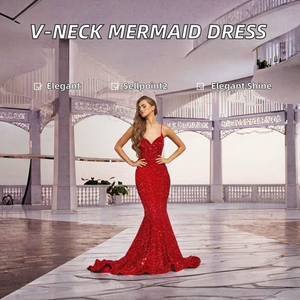 Vestido de Baile Casual Largo hasta el Suelo con Escote Profundo en V, Cintura Imperio, Diseño con Abertura en la Espalda, Elegante Vestido para Mujer - Product Image 2