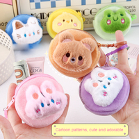 Dompet Koin Gantungan Kunci Bentuk Hewan Lucu Grosir, Dompet Portabel Bentuk Kartun untuk Pelajar, Gantungan Tas & Kantong Penyimpanan Mini Grosir