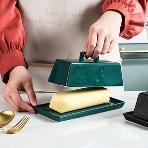 किचनवेयर पोलसेवेन आयताकार पनीर मक्खन कंटेनर सिरेमिक मक्खन के साथ - Product Image 1