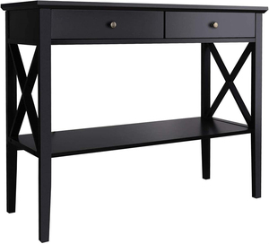 <span class=keywords><strong>Console</strong></span> élégante au design classique en bois blanc pur avec grand <span class=keywords><strong>tiroir</strong></span> de rangement pour entrée, couloir ou salon - Product Image 5