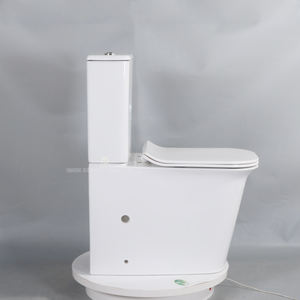 WC moderne sans cadre de style BF, toilette carrée blanche en deux pièces pour hôtel - Product Image 2