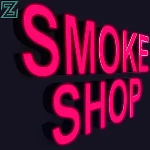 Fumo de loja de fumo pendurado sinal aberto decoração interior led letras de canal 3d de negócios ao ar livre sinais