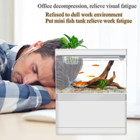 Aquarium rechargeable moderne en acrylique, petit réservoir de poissons, tortue/guppes, mobilier de bureau, offre spéciale