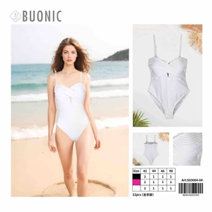 Costume da bagno intero da donna Buonic, costume da bagno da spiaggia a righe bianche, taglia 42 44 46 48 - Product Image 3