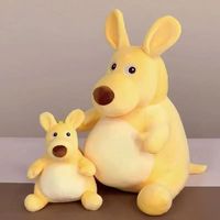 Pendentif en peluche souris jaune abstraite et mignonne, figurine ludique kangourou, breloque de sac, cadeau en polyester et coton PP