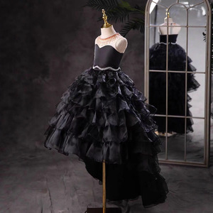 Robe de Soirée Formelle en Lin à Col Rond pour Filles, Robe de Cérémonie pour Enfants Plus Âgés, Robe de Performance sur Défilé, Robe d'Anniversaire avec Ceinture Perlée - Product Image 2