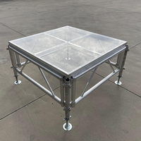 Plateforme de Scène Modulaire Portable en Acrylique Réglable, Verre Transparent, Cadre en Aluminium Durable, Capacité de Charge 500 kg, Livraison Rapide, Garantie 1 An