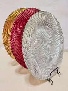 K11 13 Inch Gray Python Print Pattern Wedding Celebration Western Food Eco-Friendly Glass Charger <b>Plate</b> <b>Mat</b> - Product Image 3