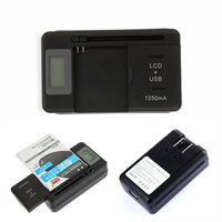 Chargeur rapide de batterie universel noir avec prise LCD Power Us pour Nokia BL-4C BL-5C BL-6C BL-5B