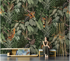 Impression personnalisée de paysages naturels, feuilles vertes, fleurs, décorations murales florales tropicales, peinture de montagne - Product Image 5