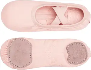 Fleshpink Stretch tissu ballet chaussures de danse semelle fendue ballerine pantoufles chaussures de danse de gymnastique pour les filles