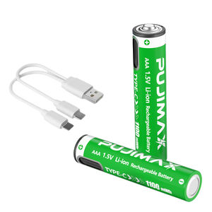 PUJIMAX la migliore vendita USB ricarica 1.5 Volt AAA batteria ricaricabile agli ioni di litio batteria cilindrica per calcolatrici, sveglia - Product Image 1