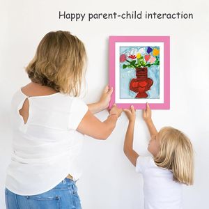 2026 New Design Creative Kids Artwork Picture <b>Frame</b> Pine Wood Children Drawing <b>Frame</b> Handicraft Kids Art <b>Frames</b> - Product Image 5
