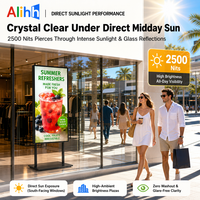 Layar Display Digital Signage Android LCD Ultra-tipis 4K 2500nits Kecerahan Tinggi Semi-outdoor 43 49 55 Inci SDK