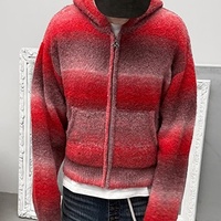 Sweat à capuche court pour homme, style fourrure, multicolore, surdimensionné, à fermeture éclair, idéal pour les activités de plein air – Vente flash