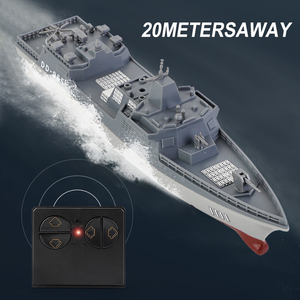 Dual-Motor <span class=keywords><strong>RC</strong></span> Destroyer Boat - 1:890 scala tipo 055 modello con 90 min Runtime, 4CH 2.4Ghz telecomando per laghi e piscine - Product Image 6