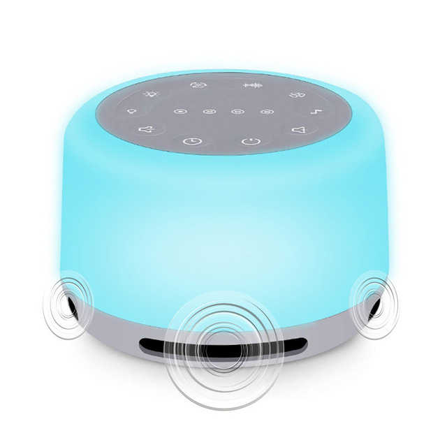 White Noise 10 Nature Sound Sleeping Machine Colorful Night Light Warm Music Sound Speaker Player for Sleeping and Relaxing