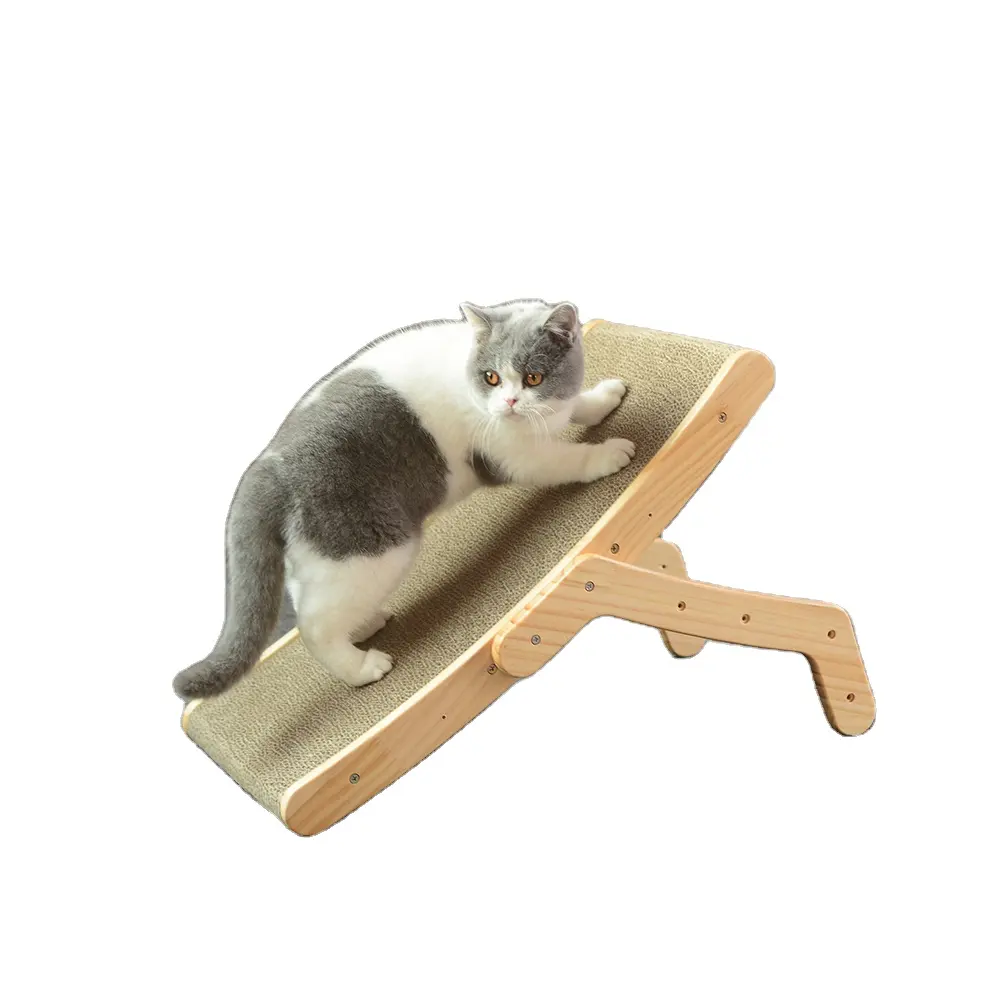 Tábua de madeira para arranhar gatos, grande, resistente a riscos, de papel ondulado, pode ser colocada no ninho do gato, tudo em um