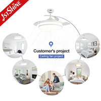 Ventilateur de plafond 1stshine de qualité supérieure, écologique, de qualité commerciale, personnalisable OEM/ODM, avec lames rétractables anti-rouille et éclairage LED