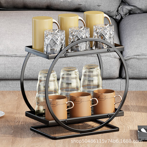 Bathroom Cosmetic Organizer 2 Tier Round Storage Shelf Freestanding Desk Vanity <b>Tray</b> For Skincare Perfume <b>Makeup</b> Storage - Product Image 2