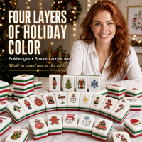 Ensemble de tuiles de Mahjong de Noël à quatre couches, motif Casse-Noisette personnalisé, Mahjong américain, couleurs festives, cadeau, OEM ODM, fournisseur en gros B2B
