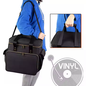 Boîte de <span class=keywords><strong>rangement</strong></span> d'album vinyle de voyage de haute qualité avec séparateur porte sac de disque vinyle sac de disque portable sac de CD extérieur Portable - Product Image 5