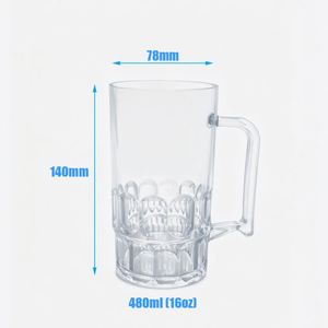 Tasses réutilisables en PC de qualité alimentaire de 16 oz en forme de canette, avec poignées, compatibles lave-vaisselle, pour vin et bière – Vente en gros à succès - Product Image 1