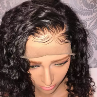 Perruque de cheveux humains à dentelle frontale 100 naturelle avec duvet frontal, perruque pixie faite à la machine frontale hd full
