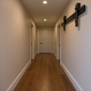 Kit de quincaillerie pour porte de grange, 11 pieds, en acier au carbone, capacité de charge de 330 lb, pour porte de grange double, panneau de 5,5 pieds de large, style ferme intérieur - Product Image 2