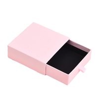 Boîte à tiroir coulissant personnalisée 8*8cm en ruban, emballage durable en PPWR, boîte à bijoux en carton pour bagues, boucles d'oreilles, colliers