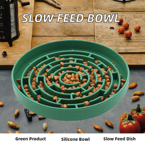 Eco-Friendly Food-Grade Silicone Dog Bowl, Dishwasher Safe <b>Slow</b> <b>Feeder</b> Dish with Suction Cups, Rainbow Design - Product Image 3