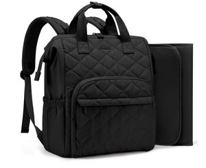 Mochila pequeña para pañales, mini bolsa para bebé para niña o niño con cambiador, mochila para pañales para mamá y papá con hebillas para carriola - Product Image 1