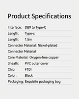 Cable Serial USB Tipo-C a DB9 Macho de 1.5m con Blindaje de PVC y Chip RS232 PL2303 para Conectar Computadora a Impresora
