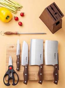 Ensemble de couteaux de cuisine en gros populaire, 8 pièces, en acier inoxydable, avec support à ventouse double face - Product Image 2