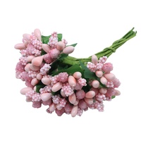 12 pièces/bouquet 144 pièces baies de fête fleur artificielle étamine fil tige sucre mariage feuilles étamine pour la décoration de boîte de mariage