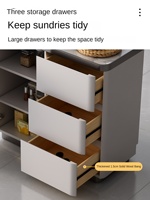 Meuble de rangement multifonctionnel moderne et simple en bois, style luxe léger, sur pied, avec poignées métalliques, capacité de plus de 1,5 m³