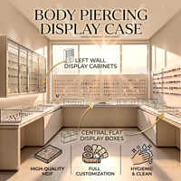 Vitrine de présentation pour bijoux de piercing, présentoir pour bijoux d'oreille, pour magasin d'accessoires de vente au détail