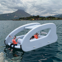 Trimarans gonflables électriques en PVC à structure Drop Stitch pour 5 à 10 passagers, équipement de loisirs aquatiques pour une journée amusante sur l'eau, moteur électrique